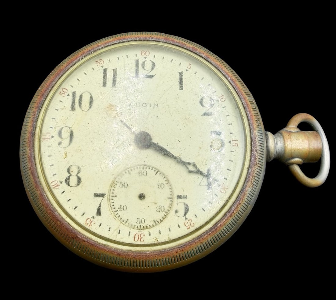 Amazing Ornate Vintage ELGIN Silver-Tone Metal & White Dial Pocket Watch: Very good vintage condition with minor patina according to age. Dial measures approx. 1 3/4" long and 1 3/4" wide and weighs ca. 136.5 grams. Marked for ELGIN. The timepiece is currently not working.