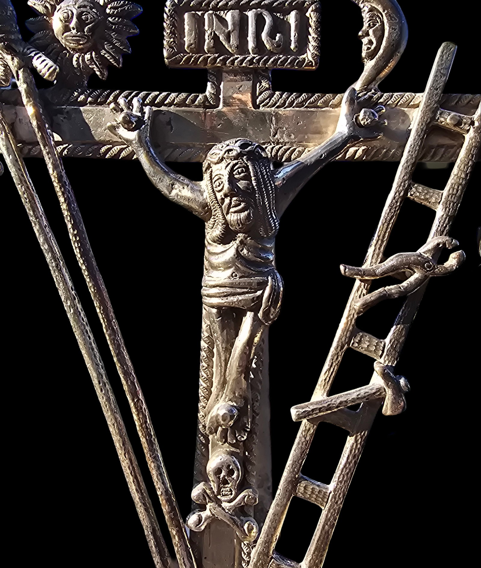 Rare 18th Century Spanish Colonial Sterling Silver Crucifixion Charity/Alms Bowl - 3