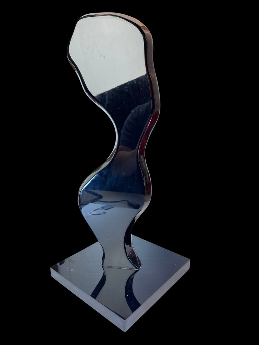 Vintage Mid-Century ERIC BAUER Black Lucite Sculpture: Very good vintage condition with minor patina and wear according to age. Measures approx. 12" high x 12" widex 21" high. Signed.
