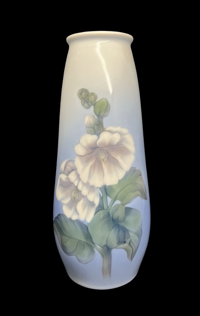 Amazing Vintage ROYAL COPENHAGEN Porcelain Flower Vase: Very good vintage condition; no chips, cracks or repairs. Measures approx. 5" long and 5" wide and 11" high. Marked for ROYAL COPENHAGEN.