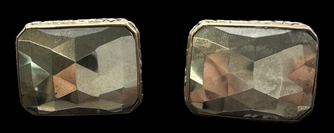 Ornate Vintage Mid-Century Sterling Silver Earrings: Very good vintage condition with minor patina according to age. Each measures approx. 1 1/4" long x 7/8" wide and they jointly weigh ca. 44.4 grams. Marked for Sterling Silver.