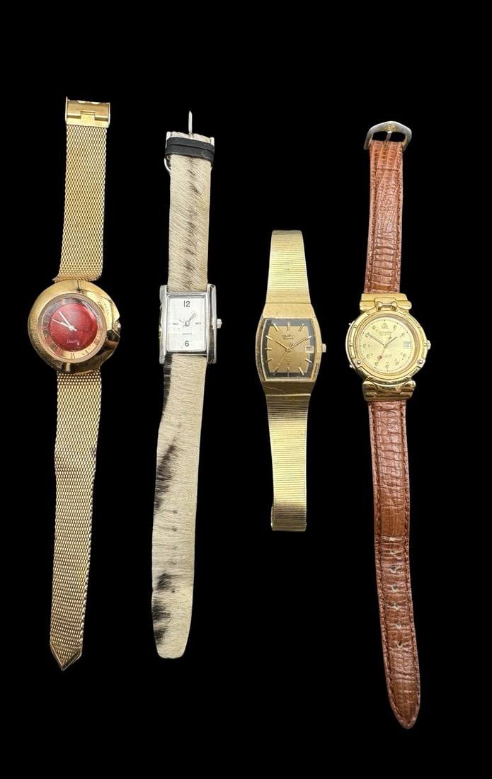 Lot of 4 Watches TIMEX, SEIKO, REGATTA & CHATERMAN: Very good vintage condition with minor patina according to age. 4 Items