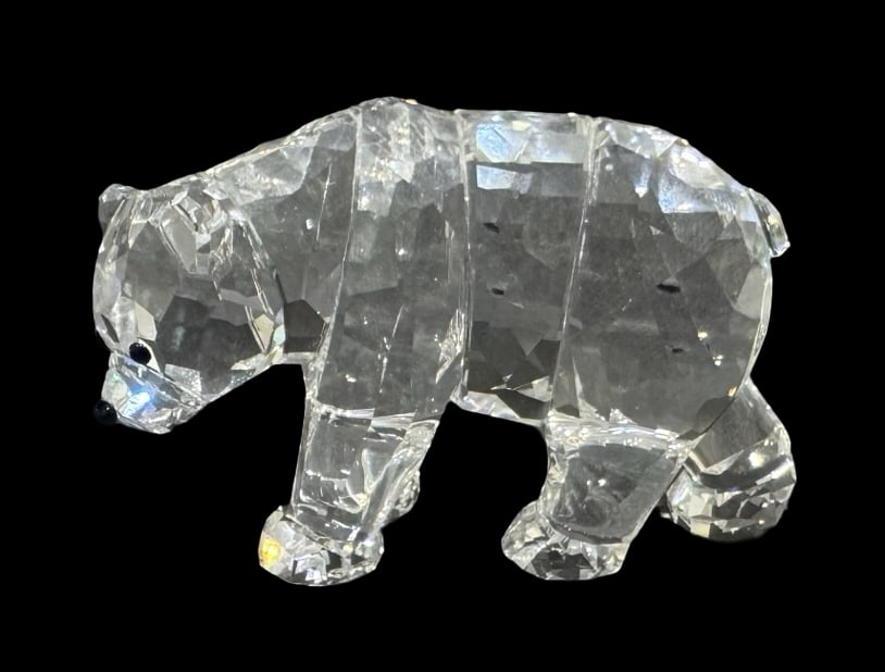 Opulent Vintage SWAROVSKI Crystal Figurine - Bear: Very good vintage condition; no chips, cracks, or repairs. Each measures approx. 1 1/4 high x 2 1/2" wide x 1" deep. Marked.