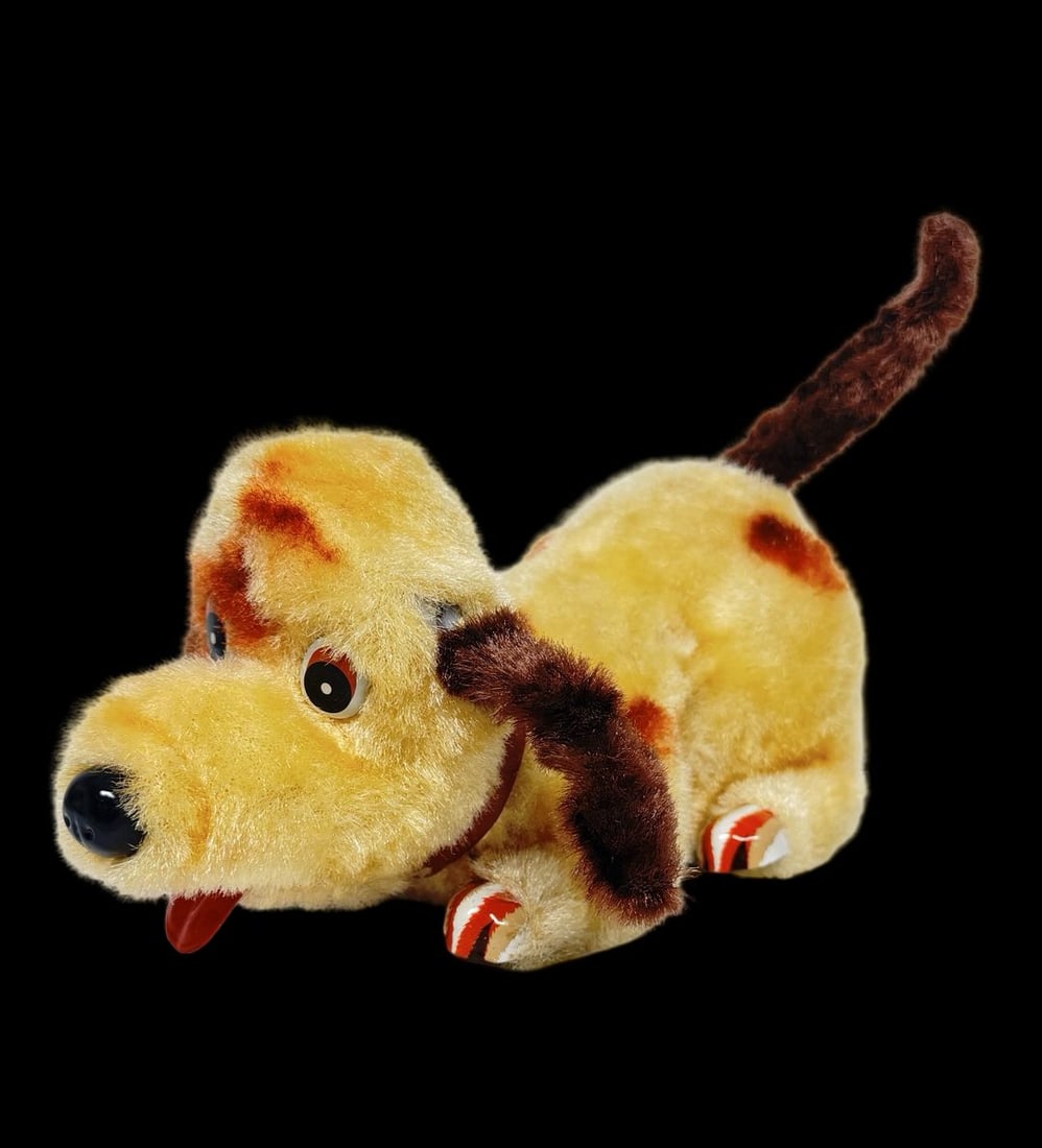 Vintage Ca. 1950s ALPS Sniffy Dog Battery Operated Toy w/ Box: Good vintage condition with wear and patina according to use and age, please see pictures. Measures approx. 10" long and 6" wide and 6" high.
