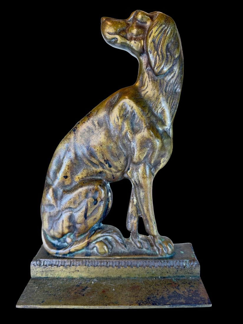 Antique Handpainted Cast Iron Dog Doorstop (1 of 8)
