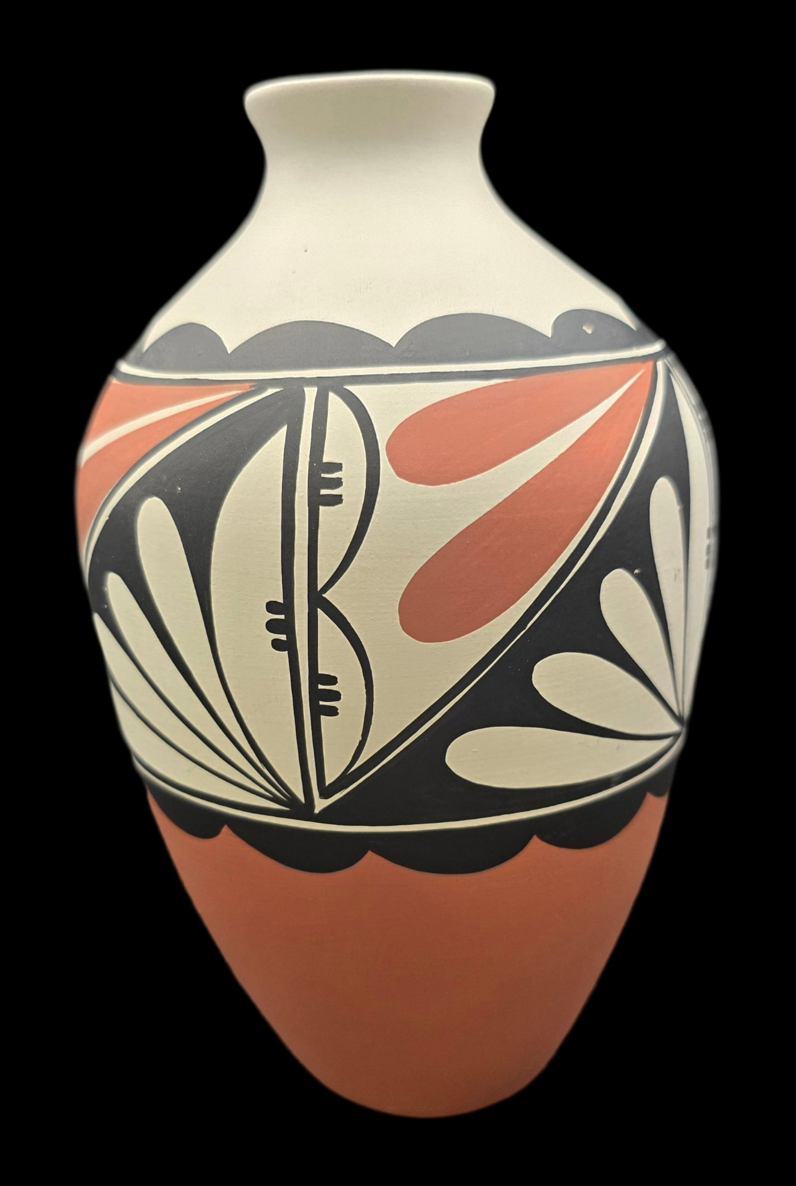 Vintage Southwestern Native American Pueblo NGUNI LAGUNA Pottery Vessel: Very good vintage condition with minor wear according to age, please see pictures. No cracks or repairs. Measures approx. 8 1/2" high x 6" wide. Signed.