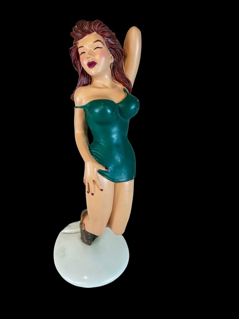 Vintage R. DEMARS for GANZ Bottoms-Up Woman-Shaped Beer Can Holder: Very good vintage condition with minor patina according to age. Measures approx. 3" long x 3" wide x 7" high.