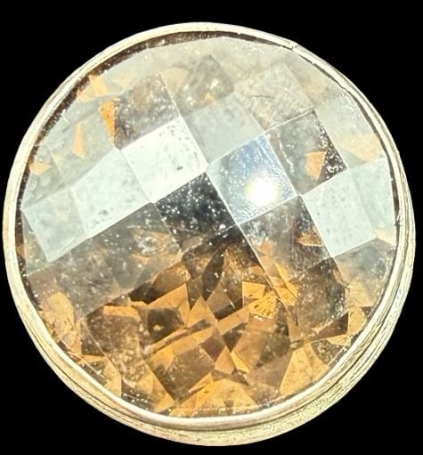Gorgeous Vintage Sterling Silver w/ Orange Rhinestone Ring: Good vintage condition w/ patina and wear according to age and use, see pictures. Measures approx. 3/4" long and 3/4" wide and weighs ca. 7.4 grams. The ring is a size 7 1/4. Marked Sterling Silver.