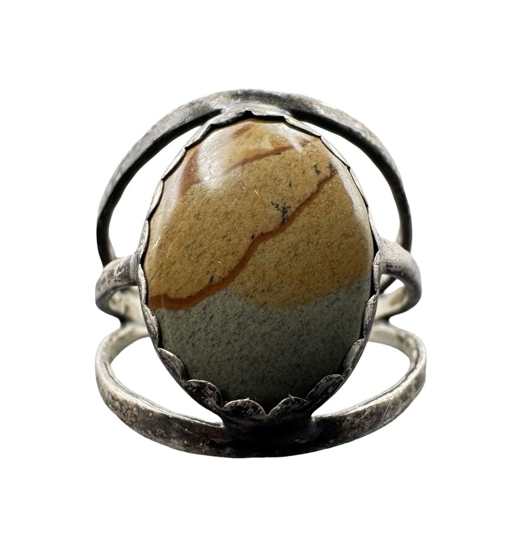 Amazing Vintage Southwestern Sterling Silver Ring w/ Jasper Stone (1 of 5)