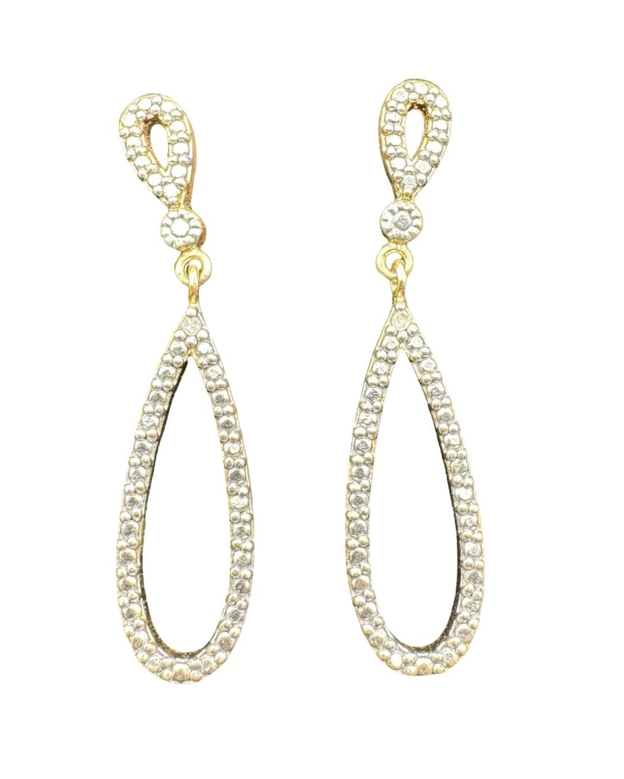 Amazing Vintage Sterling Silver Teardrop Dangle Earrings (1 of 7)
