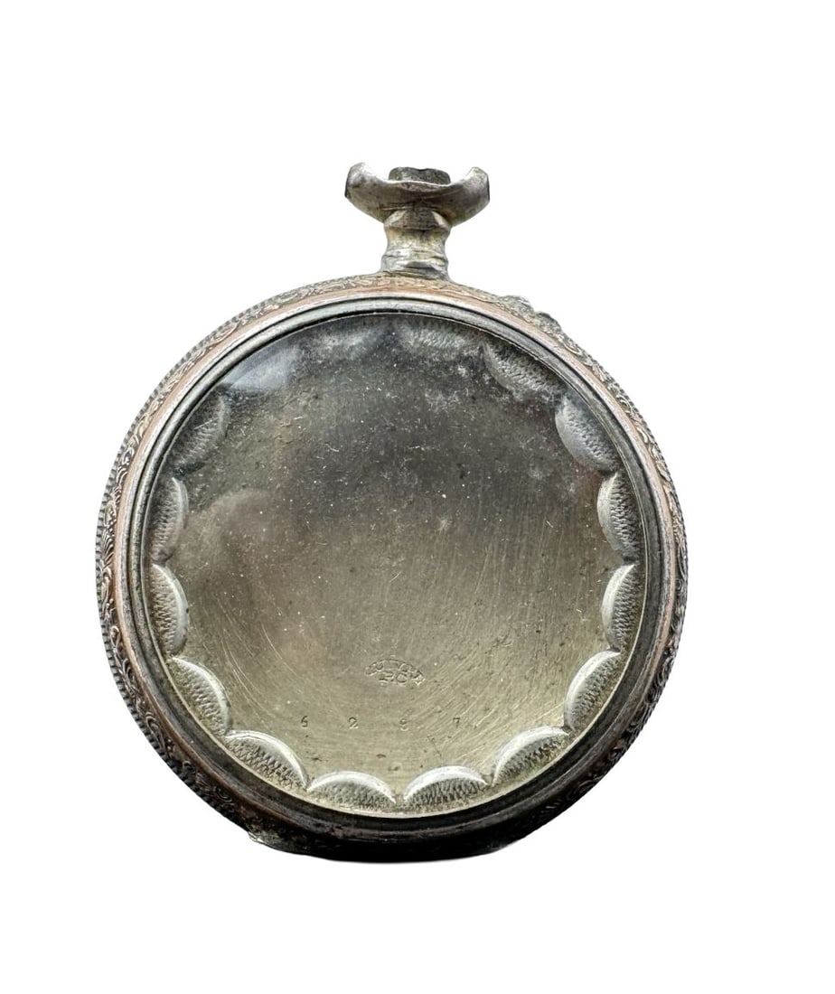 Antique Hand Engraved 800 Silver Pocket Watch Case: Non-functional, case only. Case diameter measures approx. 175 mm diameter. Weighs approx. 26.62 grams. Marked for 800 Silver.