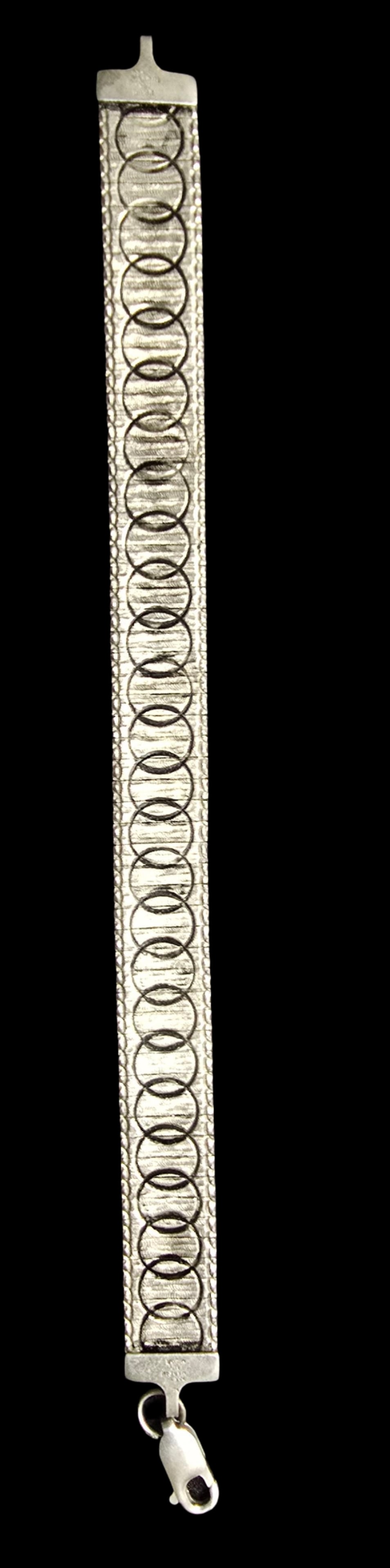 Gorgeous Ornate Vintage Made in Italy Sterling Silver Snake Bracelet: Good vintage condition w/ patina and wear according to age and use, see pictures. Measures approx. 2 1/2" wide and weighs ca. 18 grams. Marked Sterling Silver & Italy