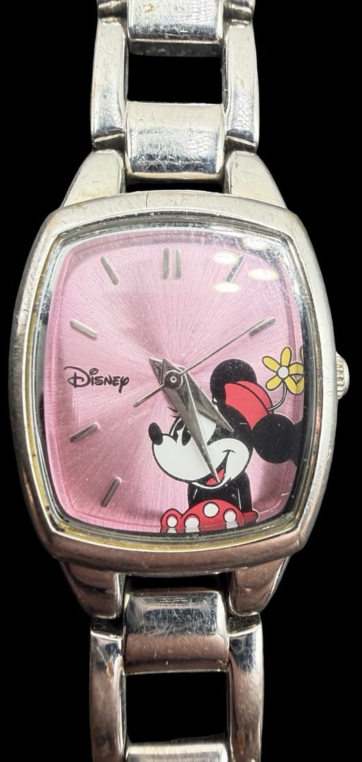Vintage DISNEY Stainless Steel Gold Tone w/ Micky Mouse Dial Watch (1 of 3)