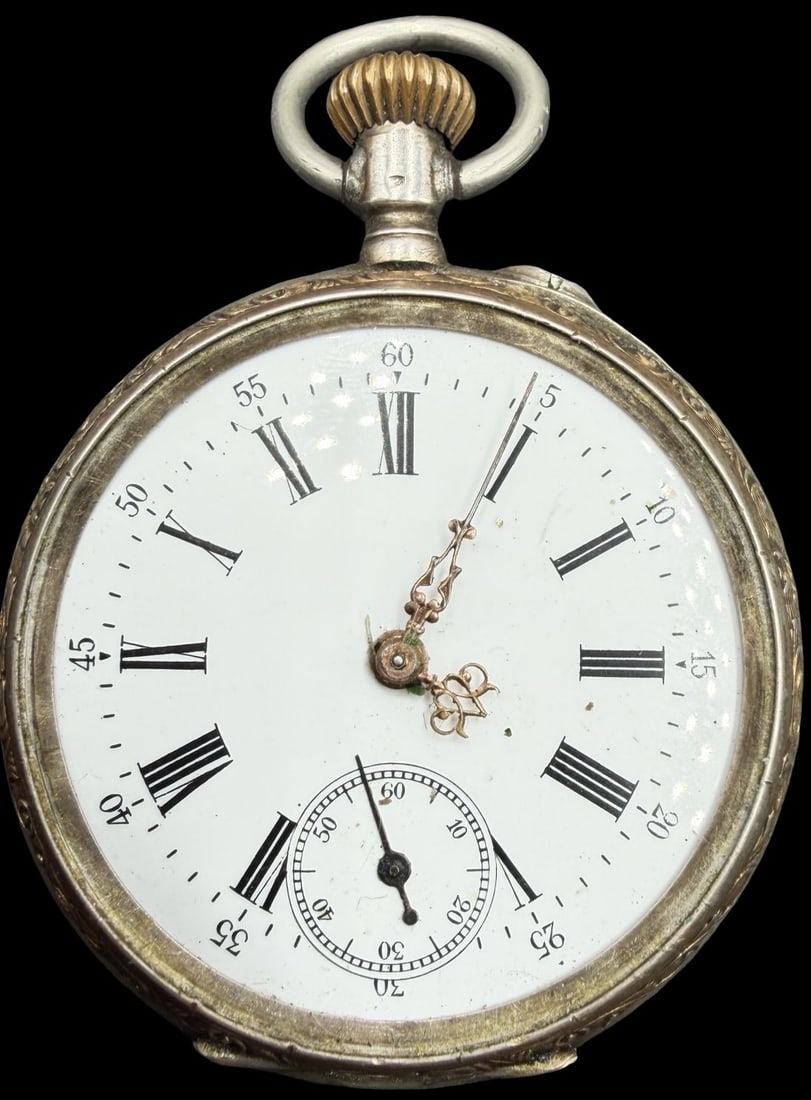 Gorgeous Antique Swiss REMONTOIR 800 Silver & White Dial Pocket Watch: Very good antique condition w/ wear and patina according to age; hour hand broken off and glass missing. Dial measures approx. 1 1/2" long x 1 1/2" wide; the watch weighs ca. 69 grams. Marked for REMO