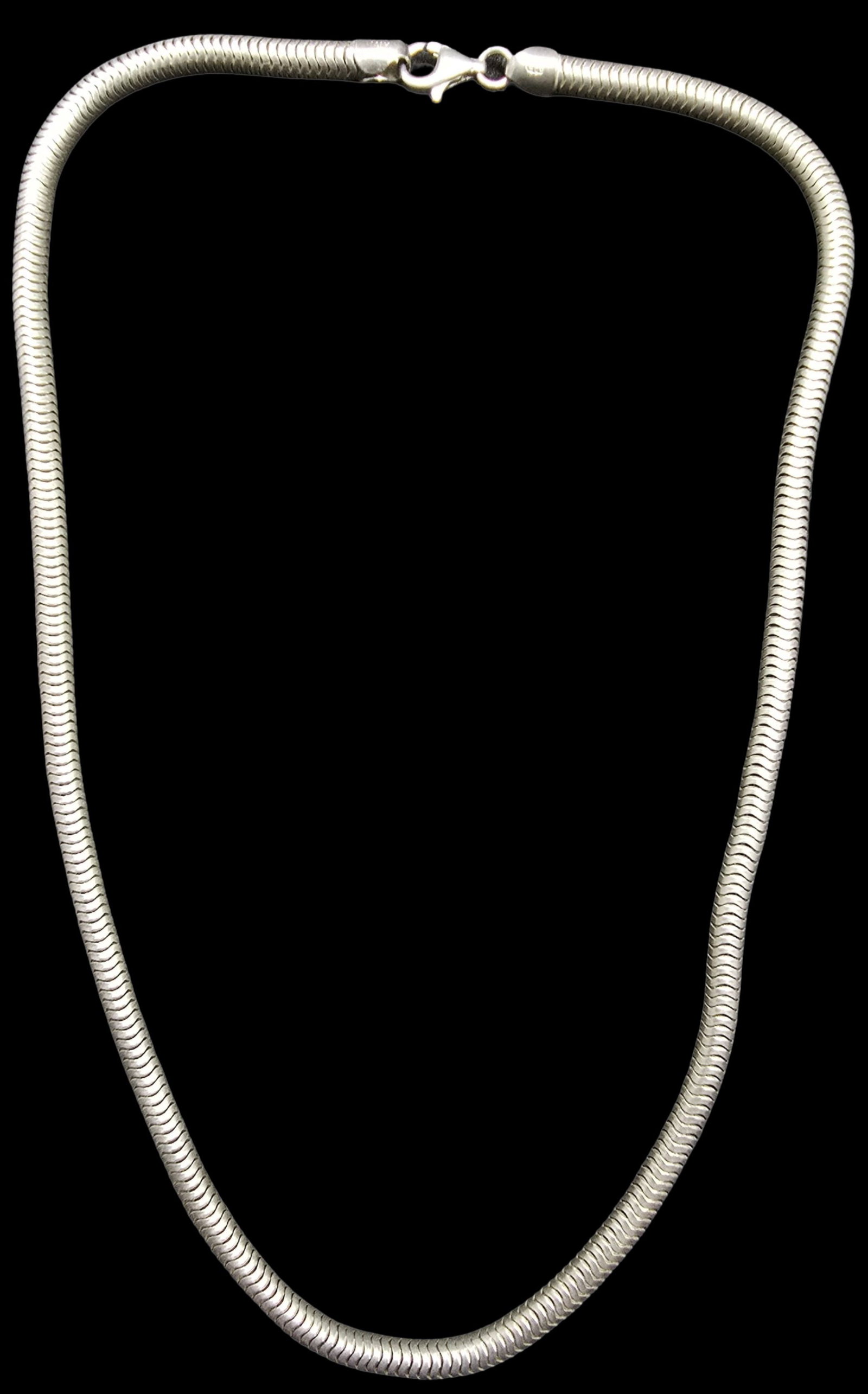 Beautiful Vintage European Sterling Silver Snake Chain Necklace - Made In Italy: Good vintage condition w/ patina and wear according to age and use, see pictures. Measures approx. 19" long and weighs ca. 40 grams. Marked Sterling Silver & Italy