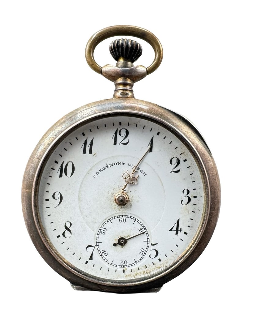 Antique Swiss 800 Silver Ladies Pocket Watch: Good condition according to the item's wear and age; no glass and one hand is missing. Case diameter measures approx. 125 mm. Weighs approx. 29.62 grams. Marked for 800 Silver.