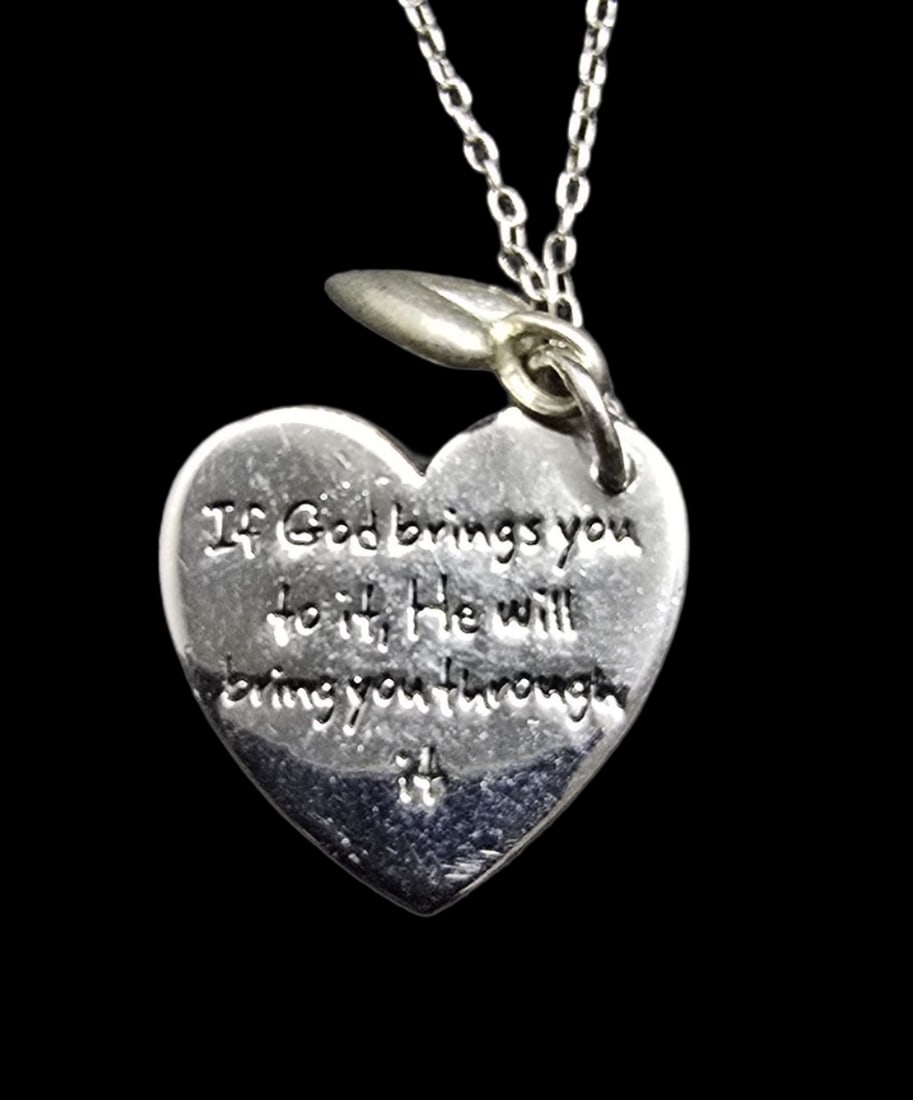 Amazing Ornate Vintage Sterling Silver & Engraved Heart Pendant Necklace: Good vintage condition w/ patina and wear according to age and use, see pictures. Weighs ca. 2.5 grams. Necklace is 20" long. Marked Sterling Silver