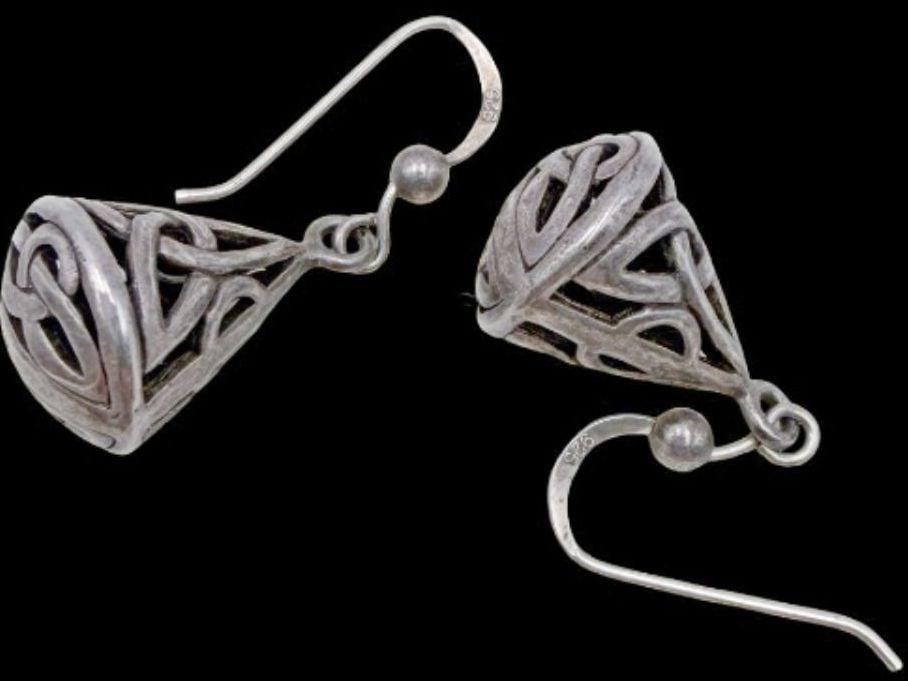 Gorgeous Ornate Vintage European Sterling Silver Dangle Earrings (1 of 2)