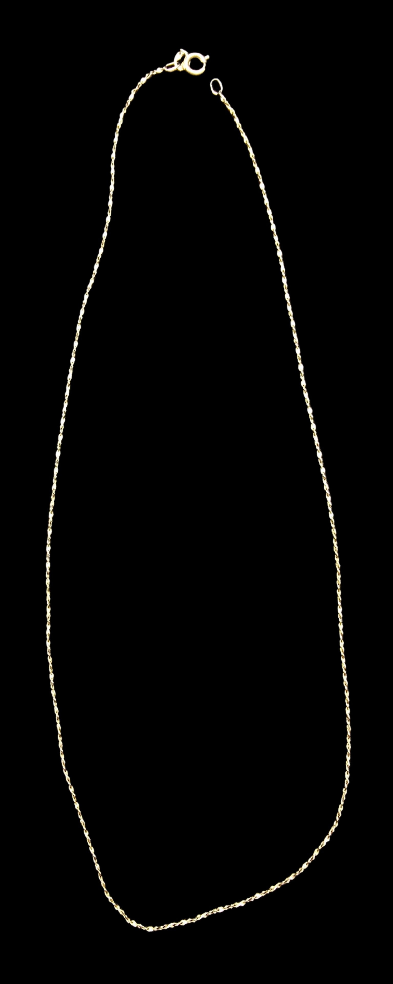 Beautiful Vintage Gold Filled Twisted Chain Necklace: Good vintage condition w/ patina and wear according to age and use, see pictures. Measures approx. 18" long and weighs ca. 1 grams. Marked for Gold Filled