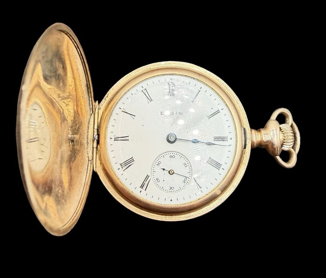 Vintage ELGIN Gold Filled & White Dial Pocket Watch: Good vintage condition w/ patina and wear according to age and use, see pictures. Dial measures approx. 1" long and 1" wide and weighs ca. 37.3 grams. Marked for ELGIN. The timepiece is functional.