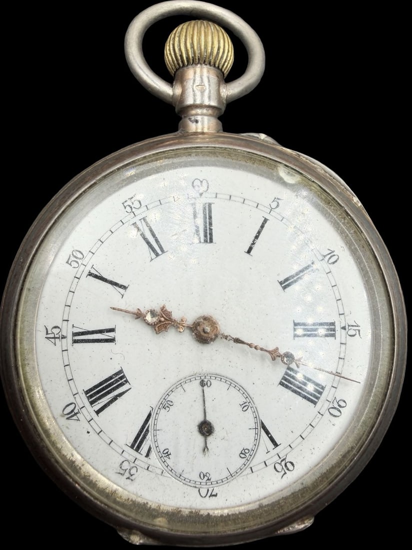 Gorgeous Ornate Antique REMONTOIR 800 Silver & White Dial Pocket Watch (1 of 4)