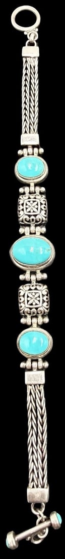 Stunning Ornate Vintage 196'S NATIVE AMERICAN Sterling Silver & Turquoise Gemstones Bracelet: Good vintage condition w/ patina and wear according to age and use, see pictures. Measures approx. 8" long and 1/2" wide and weighs ca. 29.5 grams. Gemstone Measures approx. 3/4" long and 1/2" wide. T
