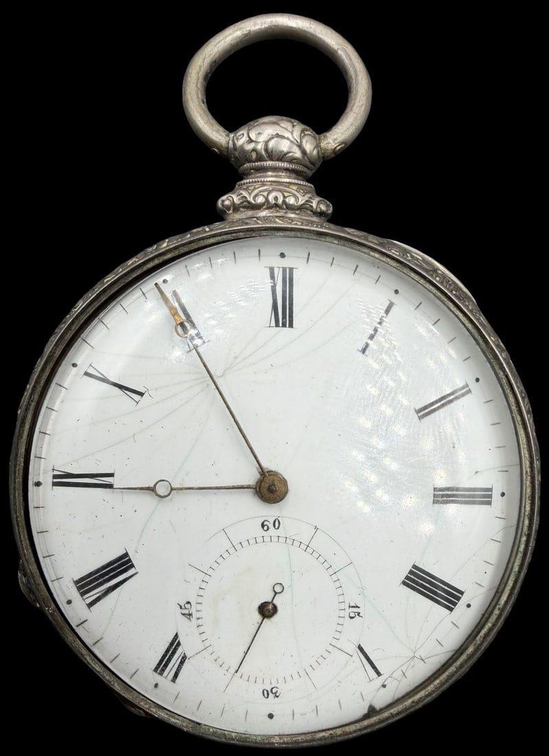 Amazing Ornate Vintage TOBIAS Silver Tone & White Dial Pocket Watch (1 of 3)