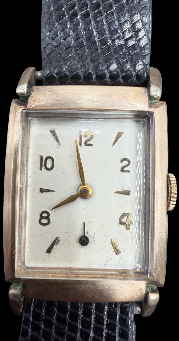 Stunning Vintage 14K GOLD FILLED & Stainless Steel Man/ Women's Women Watch: Good vintage condition w/ patina and wear according to age and use, see pictures. Measures approx. 1" long and 3/4" wide and weighs ca. 20.5 grams. Untested.