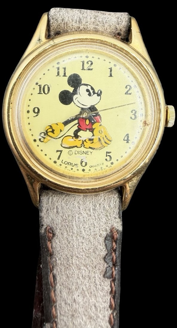 Amazing Vintage LORUS DISNEY Stainless Steel & Micky Mouse Gold Tone Quartz Watch (1 of 4)