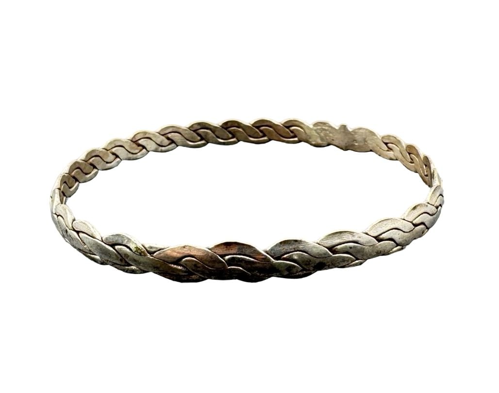 Amazing Vintage Sterling Silver Plaited Bangle Bracelet (1 of 4)