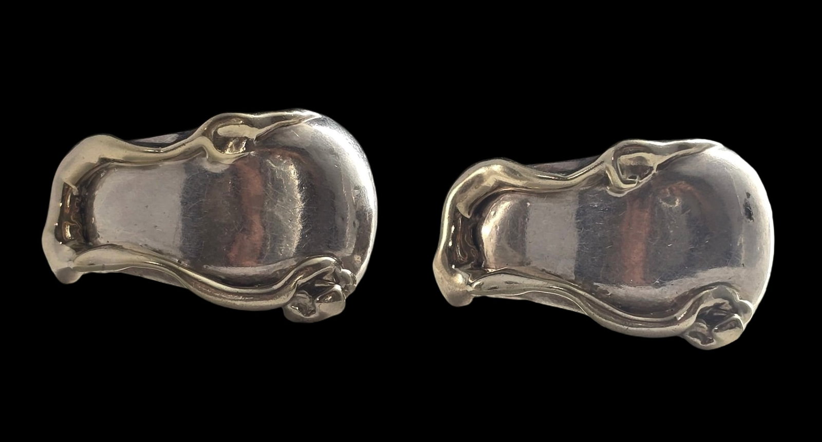 Vintage Hand Made Partially Gilt Sterling Silver Electroform Designer Earrings (1 of 4)