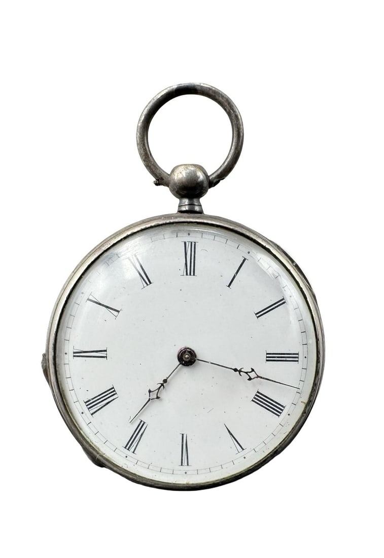Exquisite Antique French 800 Silver Guilloch? Open Face Key-Wind Pocket Watch: Very good vintage condition with minor patina according to age. Face measures approx. 1 1/4" in diameter and weighs ca. 34.72 grams. Marked for Silver. The watch is working.