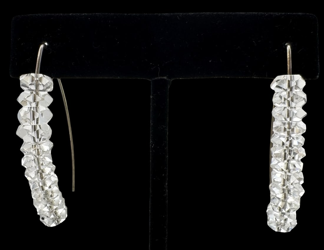 Vintage Sterling Silver & Clear Gemstone Earrings (1 of 3)