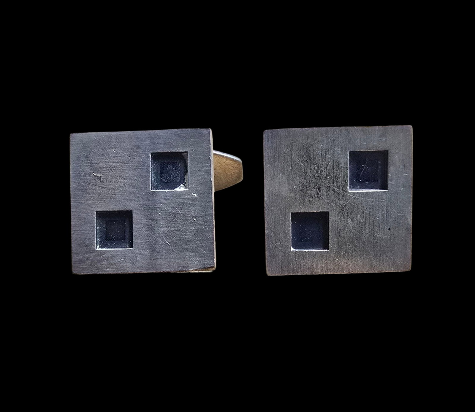 Stylish Vintage Mid-Century Modern NIELS ERIK FROM Denmark Sterling Silver Designer Cufflinks: Very good vintage condition with minor patina according to age. Measures approx. 1" wide and weighs ca. 15 grams. Marked for Sterling Silver.