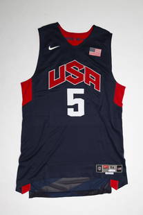 Kevin Durant USA Away Jersey: Pro cut Date: 2012 Brand: Nike Size: 54 + 4": 22"x35.5" Color: Navy