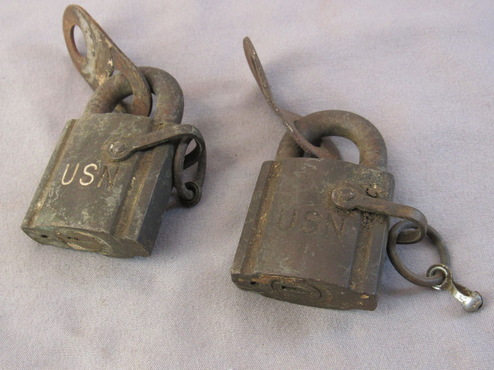 (2)- U. S. N. Corbin Padlocks.  No Key (1 of 2)