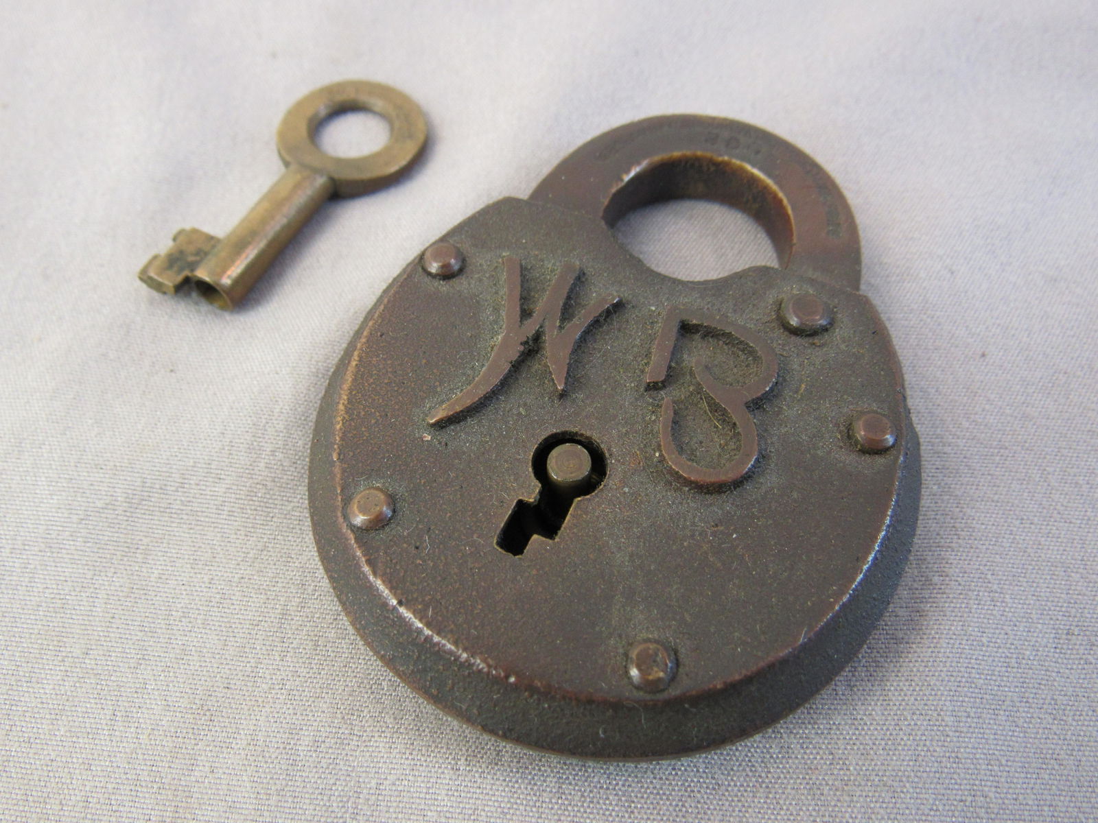 W. B. Bohannan model 300 Padlock with signed key (1 of 5)