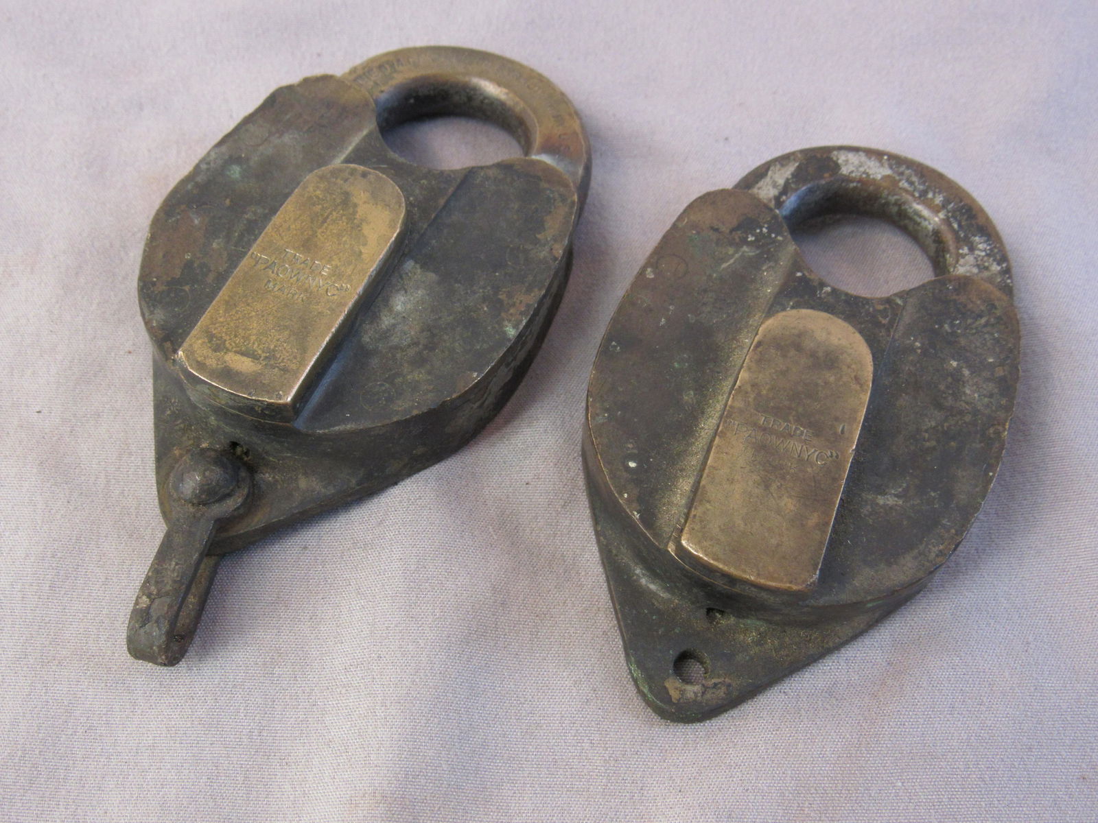 (2) O.M.Edwards Trademark "PAOWNYC"  B&M Railroad Padlocks (1 of 5)