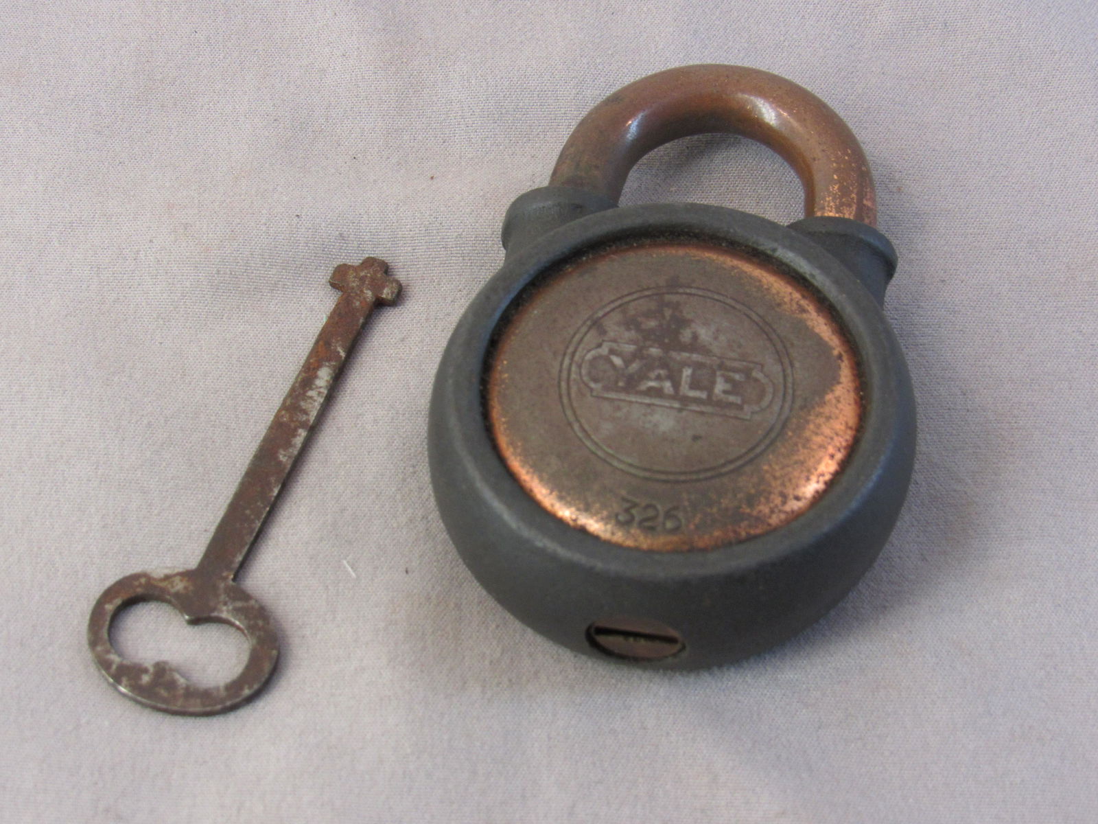Yale and Towne # 326 Padlock with Key (1 of 4)