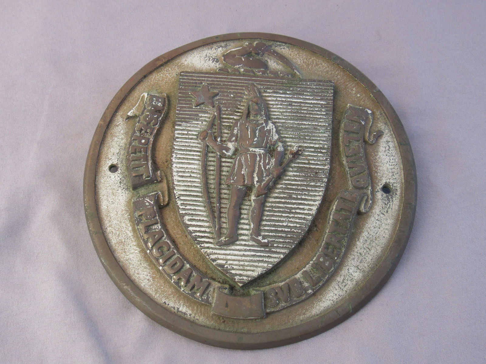 Massachusetts Bronze State Seal Plaque (1 of 5)