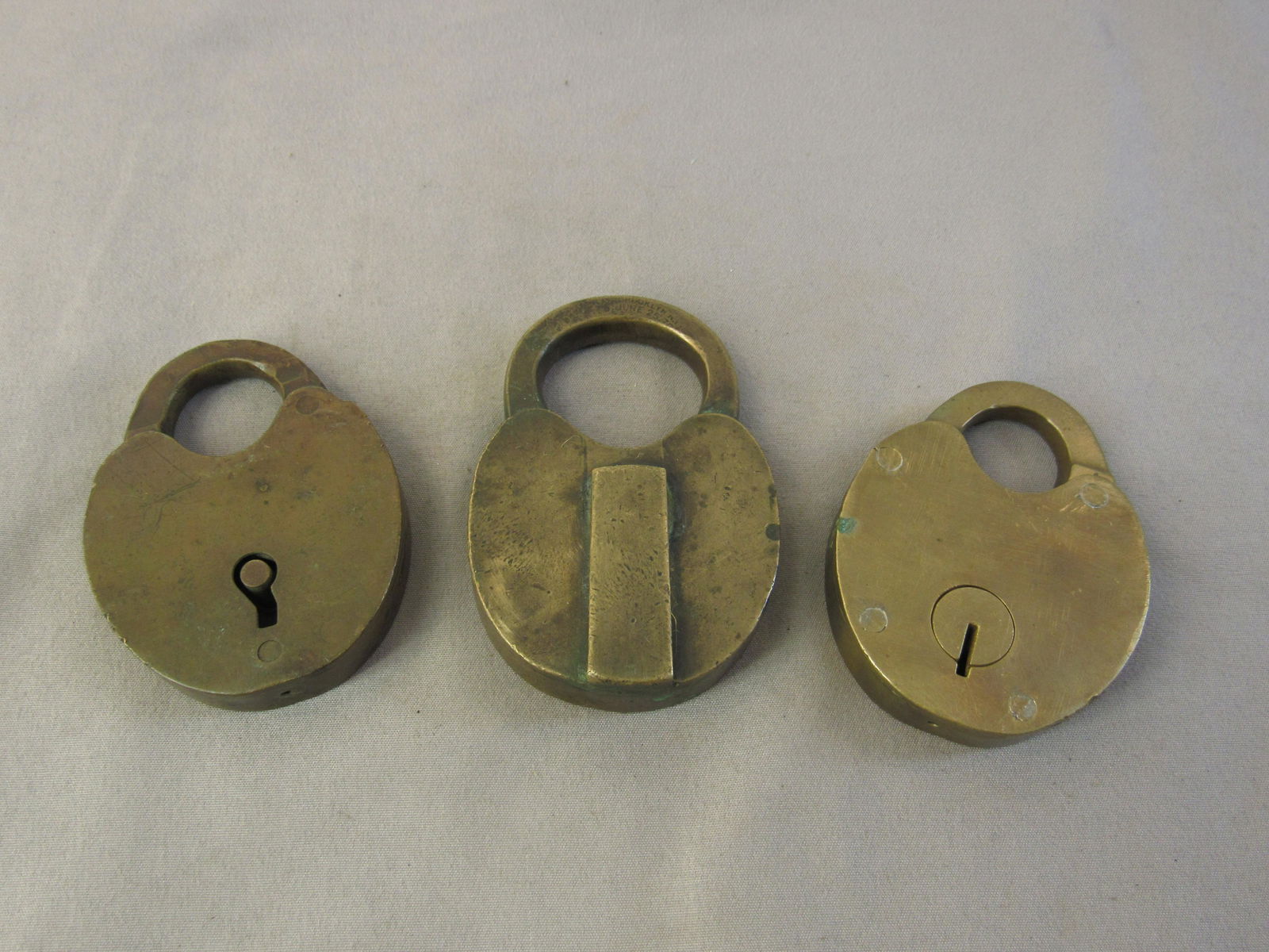 (3) Brass Padlocks.  Bohannan and others opportunity lot (1 of 3)