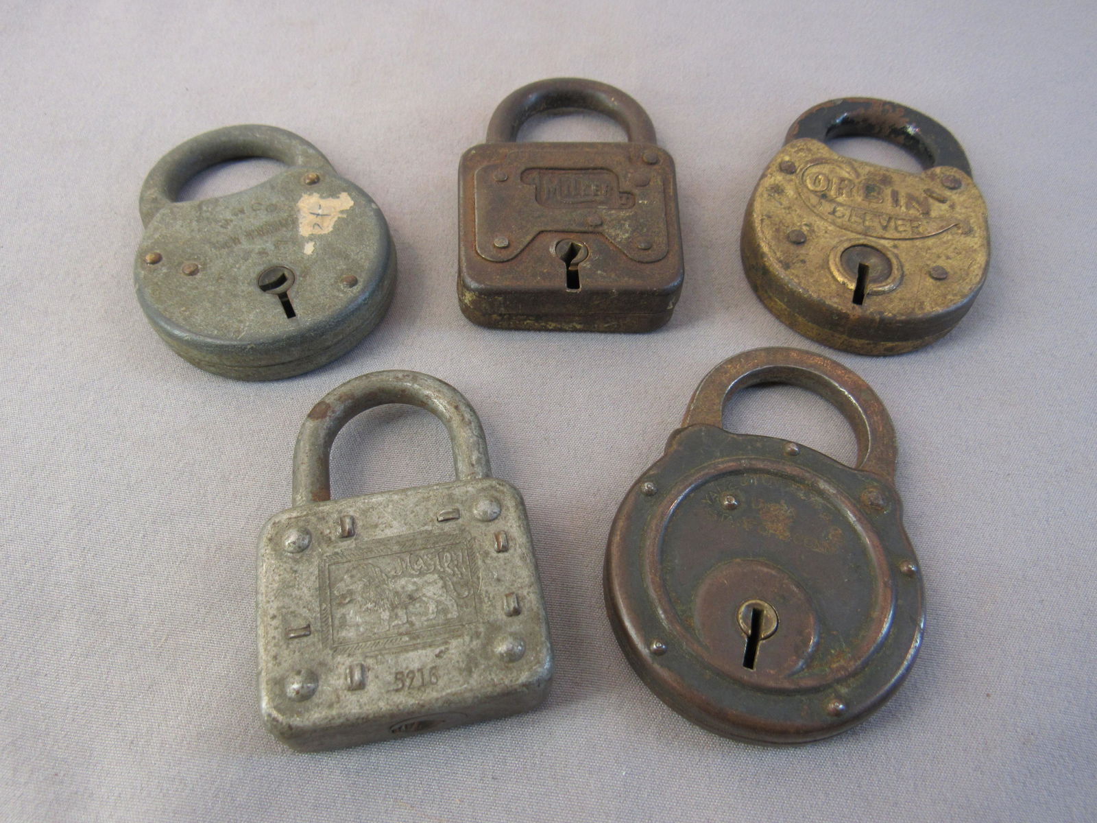 Box Lot (5) Pressed Steel Padlocks (1 of 3)