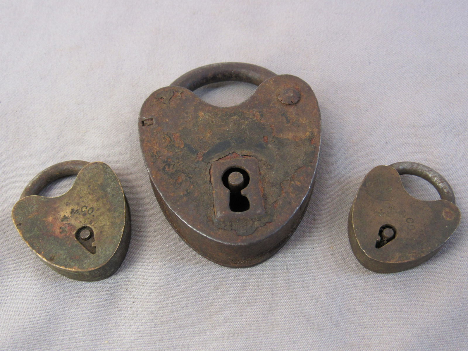 Box Lot  of (3) Locks.               (2) Miniature M.W.& Co (1) Attributed (1 of 3)