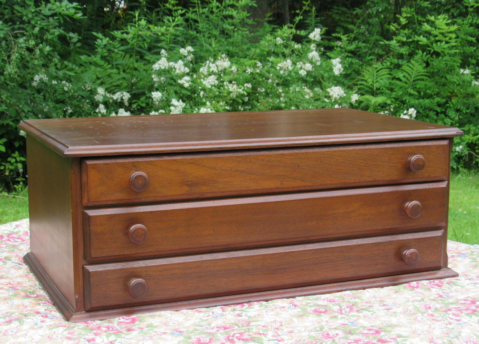 3 Drawer Spool Walnut Spool Cabinet (1 of 8)