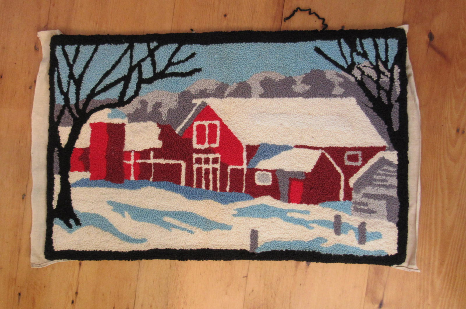 Hooked Rug. Unused. Winter Scene (1 of 9)