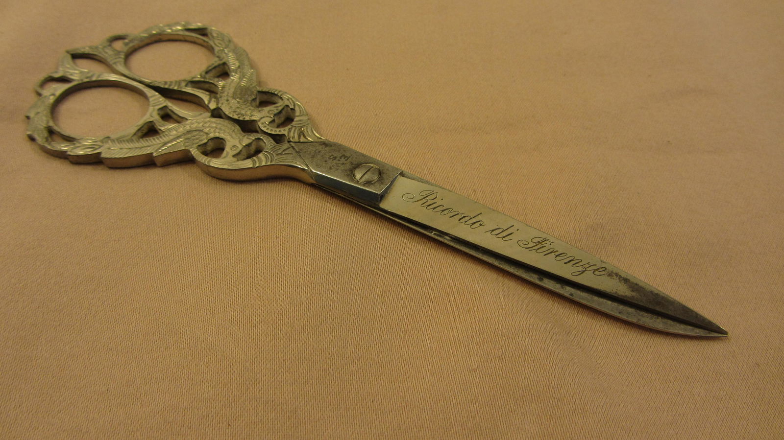 Italian E.W.S. Scissors, Peacock motif. (1 of 6)