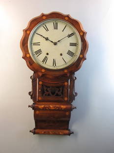 Anglo American Double Scrolled: Classic example of an Anglo American double scrolled 8 Day wall clock.