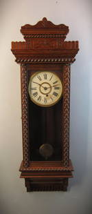 Ansonia Clock Co. ~ "Queen Jane" Wall Regulator Clock: Ansonia Queen Jane Wall Regulator Timepiece. Antique clock