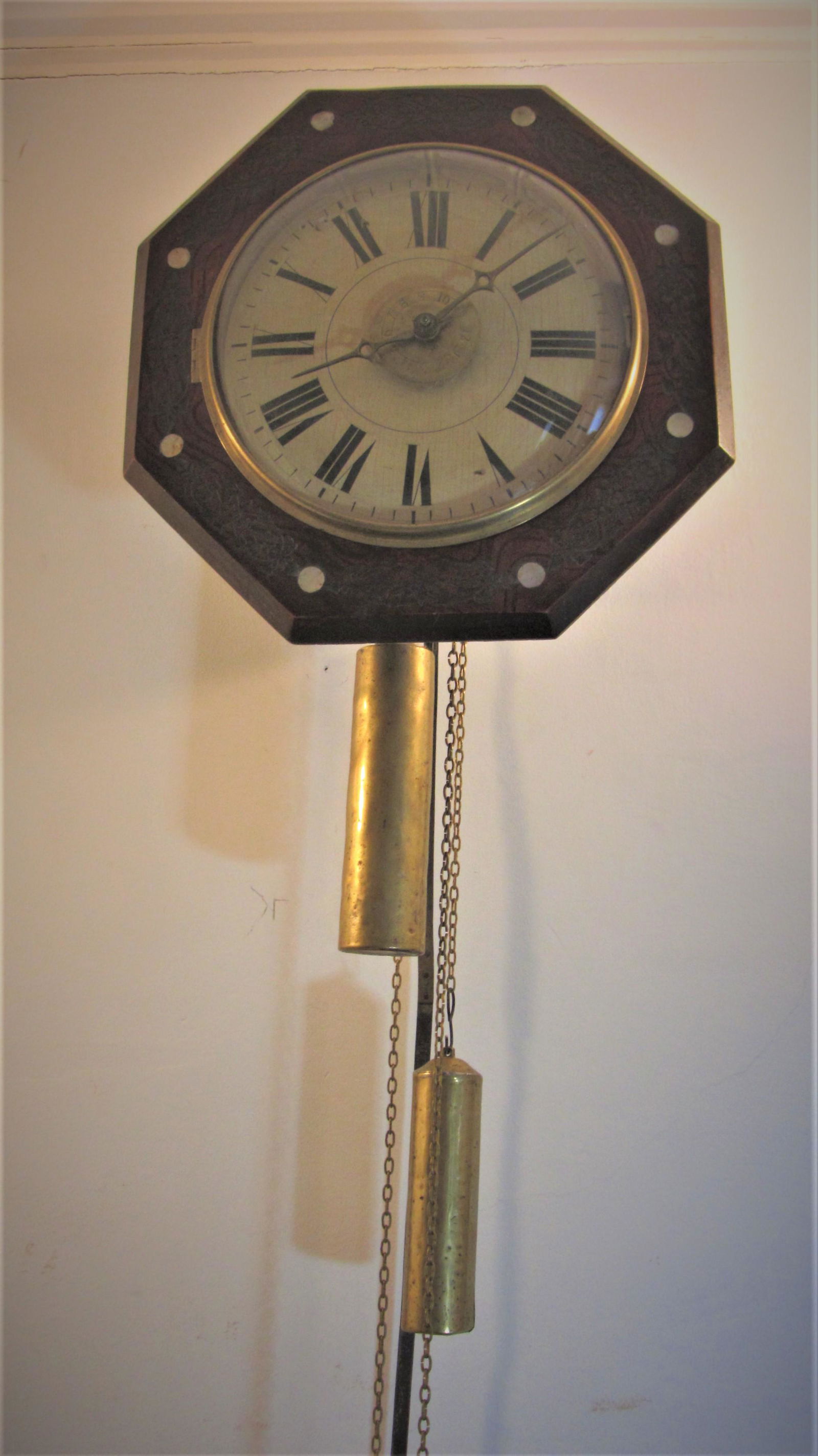 13 inch Black Forrest " Wag on the Wall " Octagonal Clock: Unknown Maker. Black Forrest, Pretty clock. Pictures do not do justice.