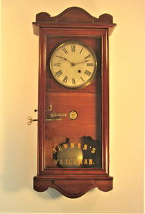Newman's Watchman Clock: Newman's watchman clock. Scarce model and important link in the lineage leading to DETEX and contemporaries. Wonderful survivor.